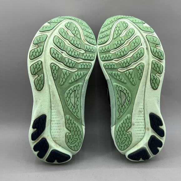 Asics Dark Blue and Light Green Running Shoes - Picture 7 of 10